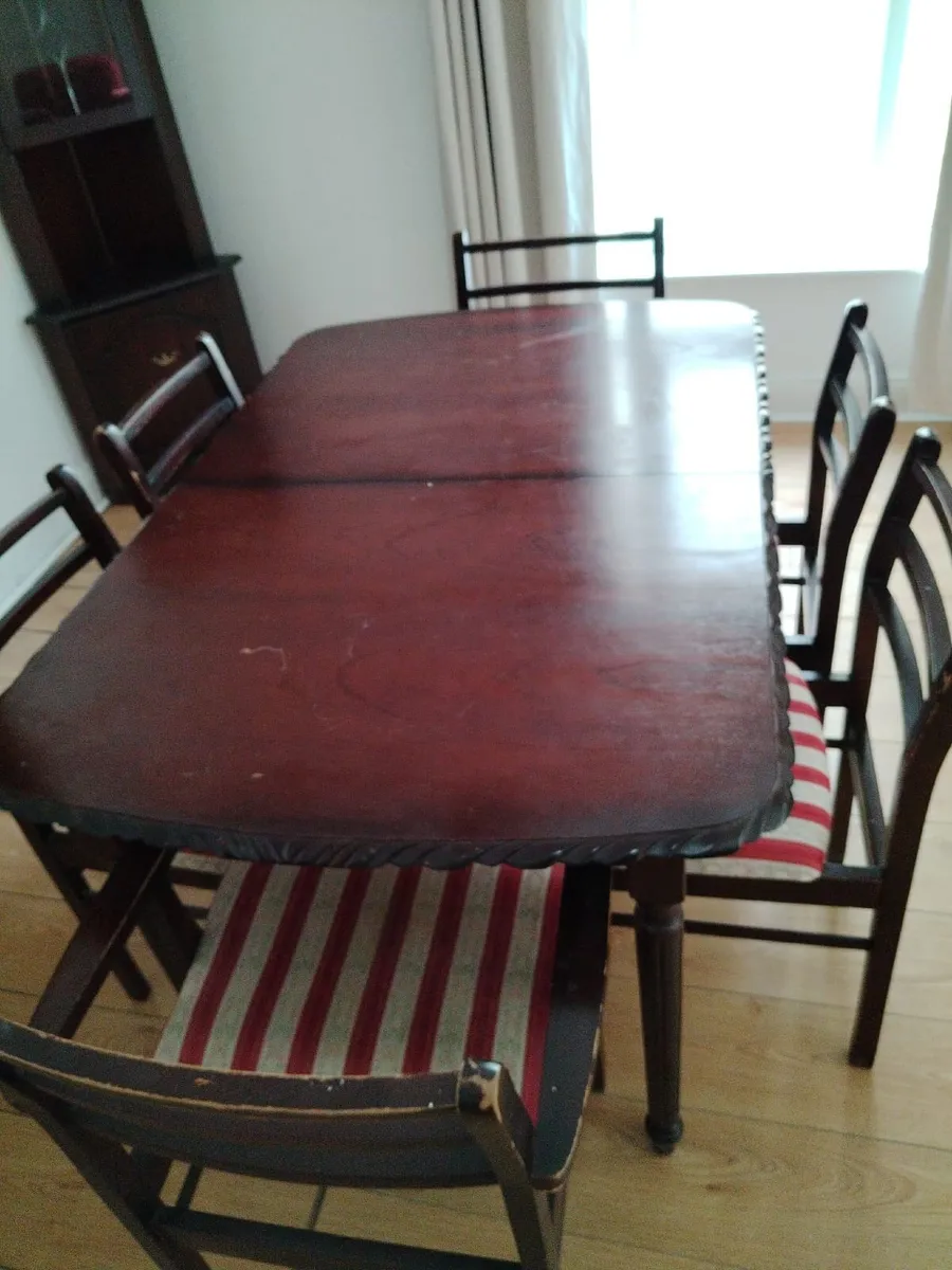 Dining table and chairs  and cabinet - Image 1