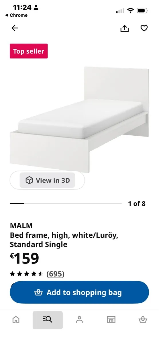 Single Bed Frame Ikea Malm - Image 3