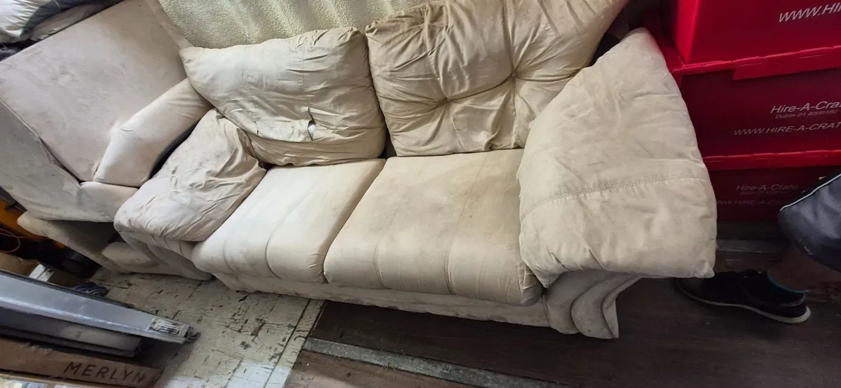 2 seater sofa/armchair and a recliner FREE to take - Image 2