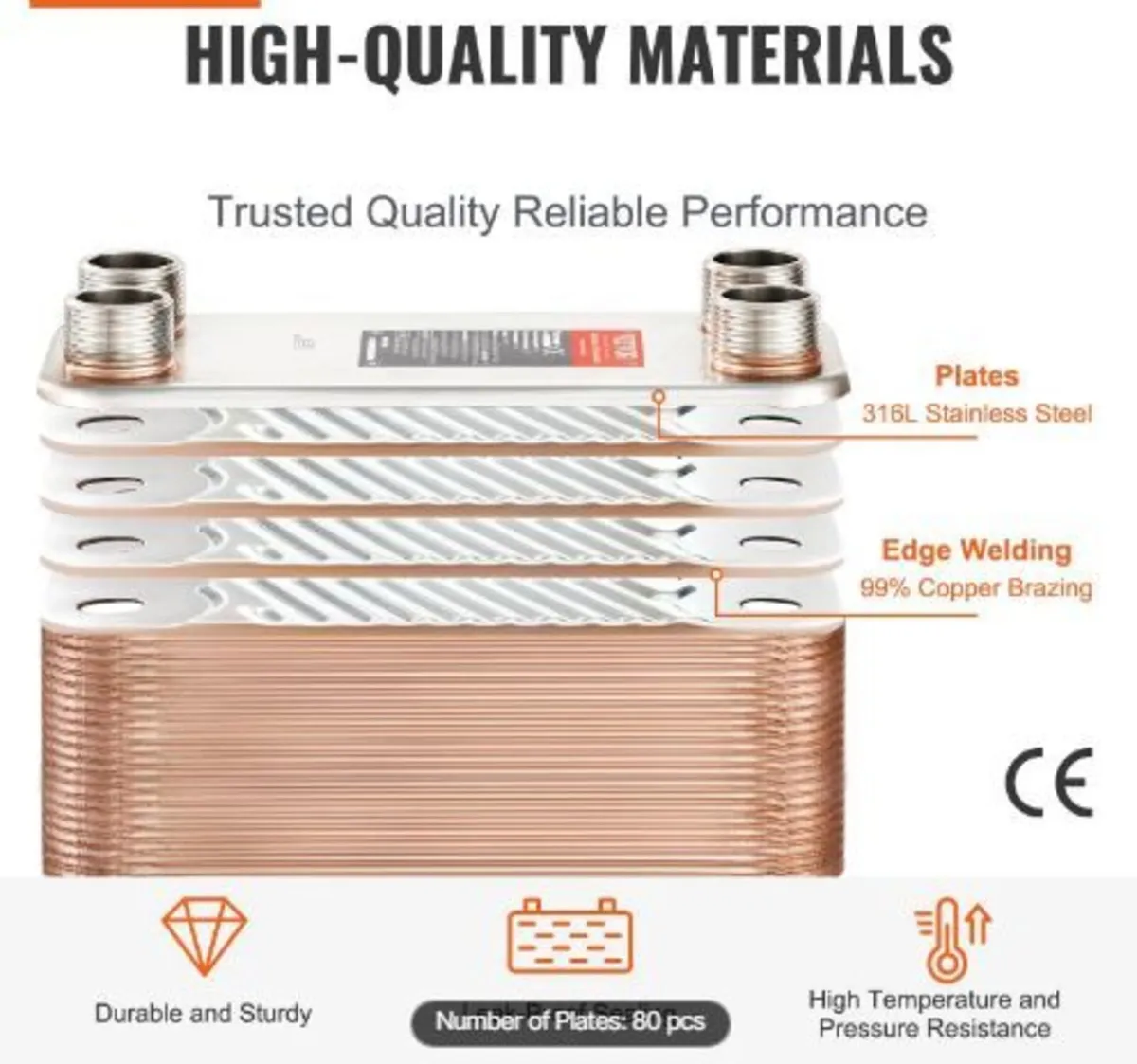 Heat Exchanger, 5"x 12" 80 Plates - Image 2