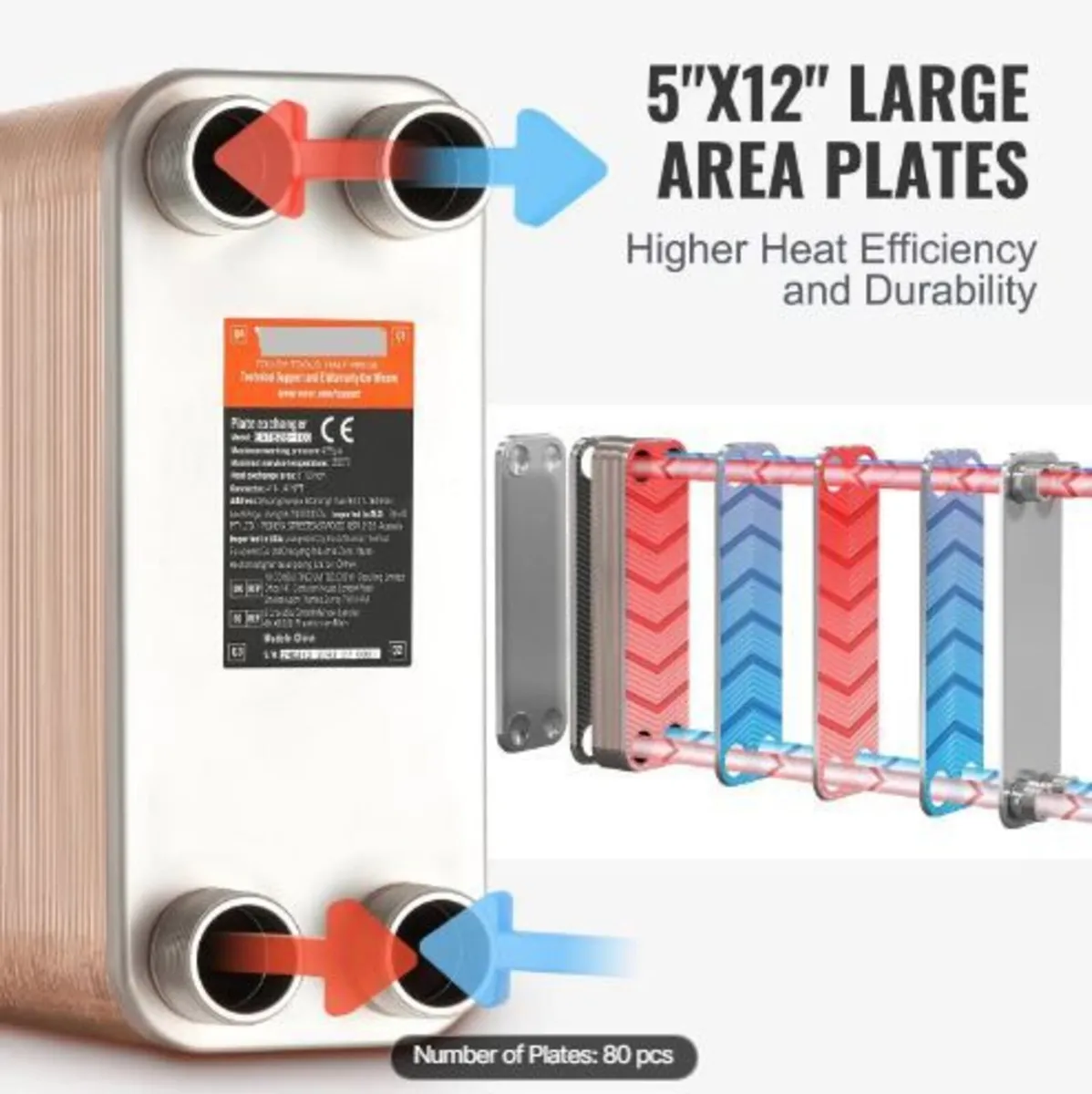 Heat Exchanger, 5"x 12" 80 Plates - Image 4
