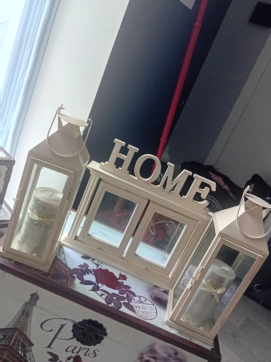 Home reversible picture frame with candle holders