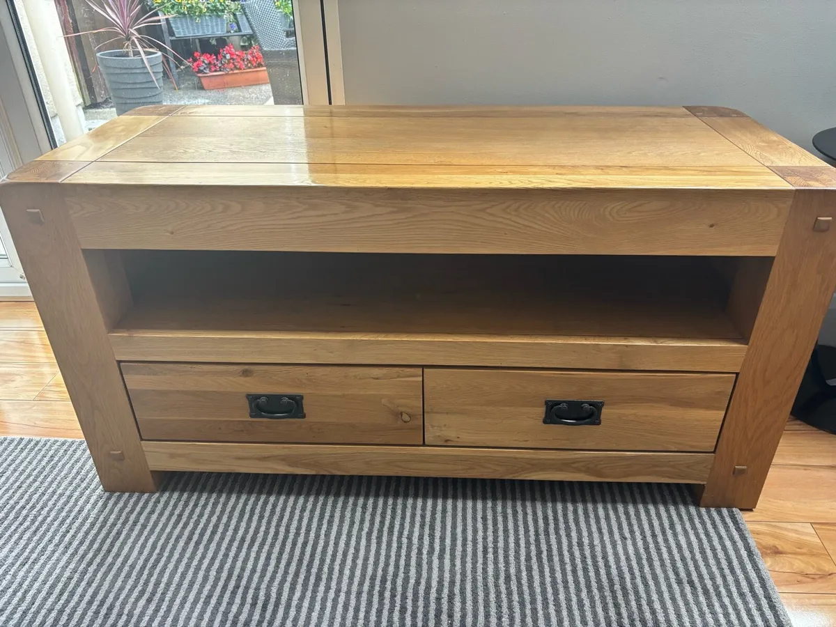 TV Unit Solid Oak - Image 2