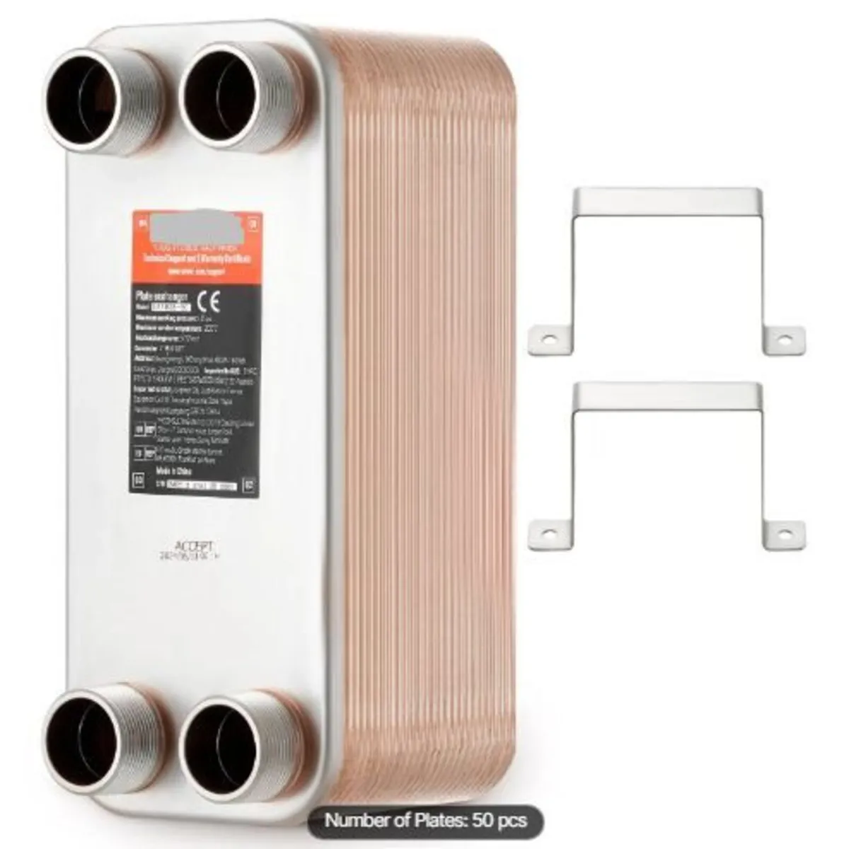 Heat Exchanger, 5"x 12" 50 Plates Brazed - Image 1
