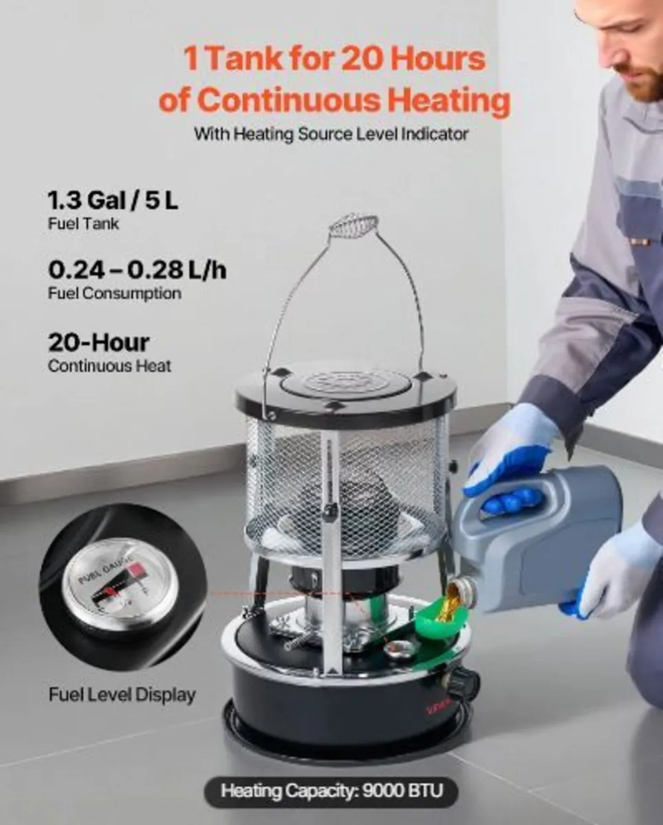 9000 BTU Portable Kerosene Heater & Stove - Image 3