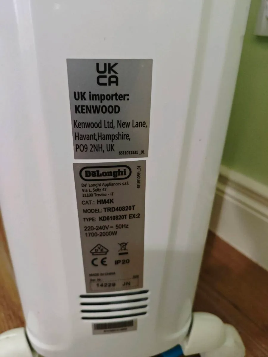 De'Longhi Dragon 2000W Oil Filled Elect radiator - Image 2
