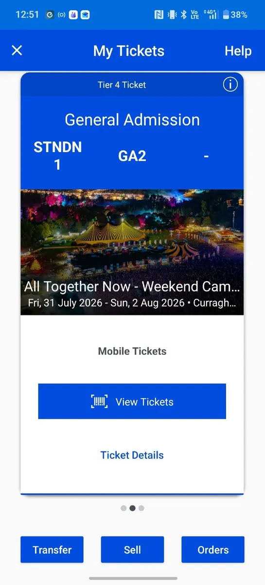 All Together Now Ticket x2