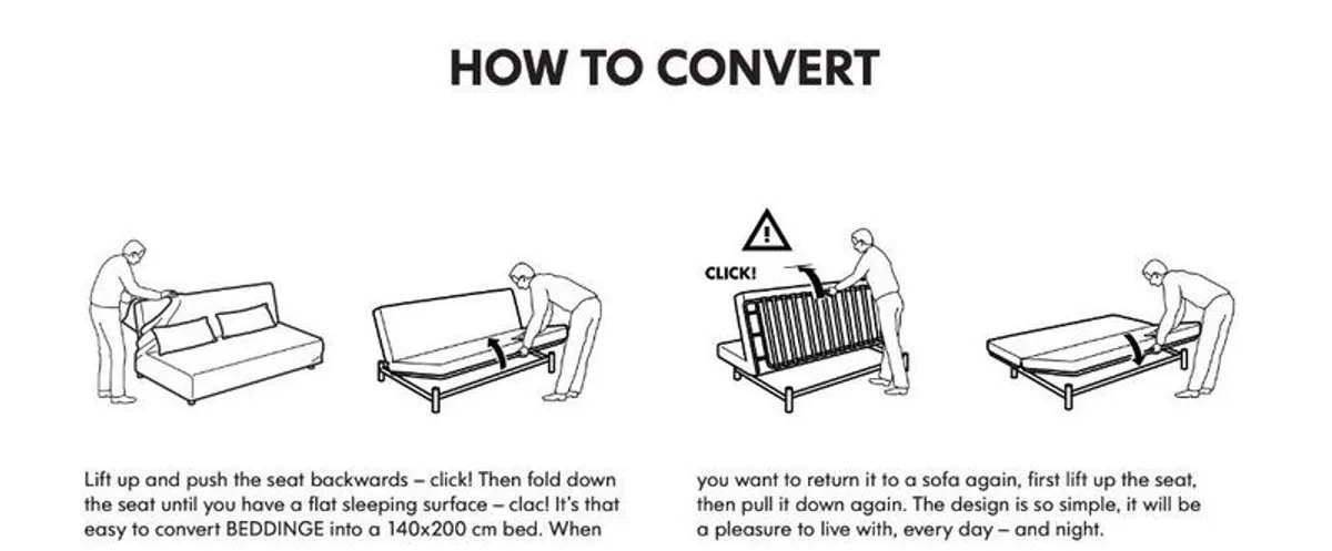 IKEA 3 Seater Couch/Double Bed - Image 3