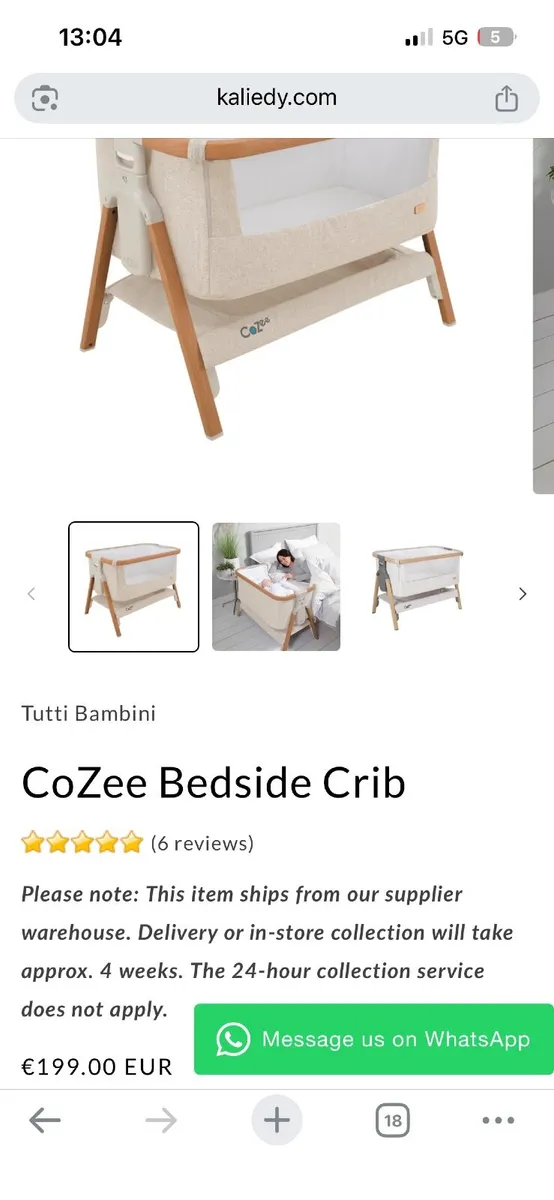 Tutti Bambini Next To Me Crib - Image 3