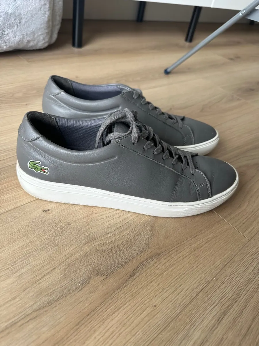 Lacoste Grey Leather Sneakers - Image 1