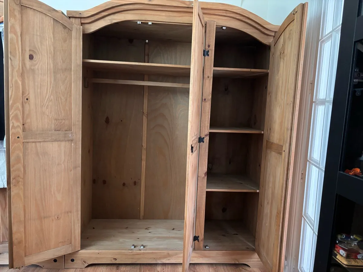 Pair of Solid Pine Corona Wardrobes - Image 2