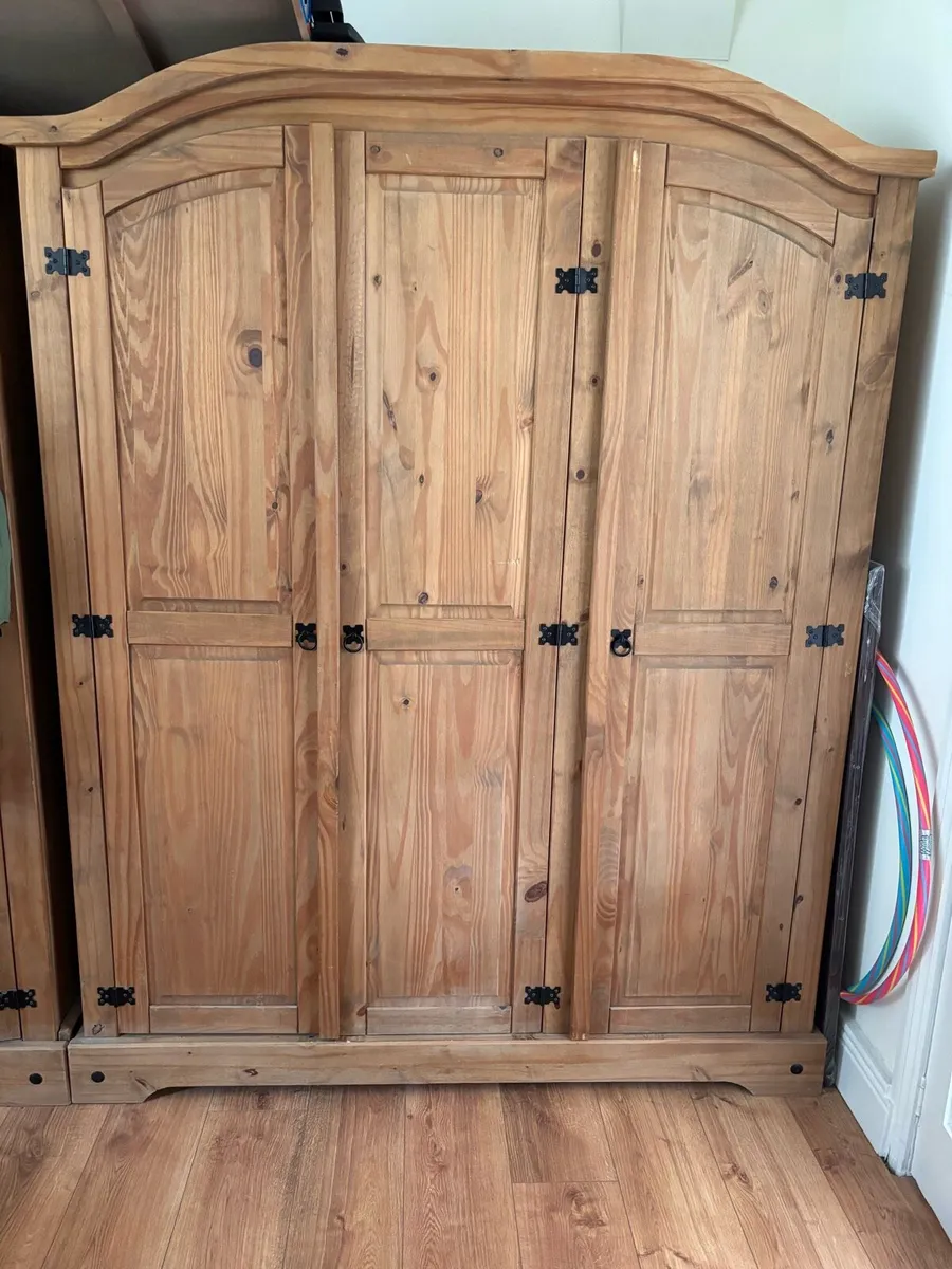 Pair of Solid Pine Corona Wardrobes - Image 3