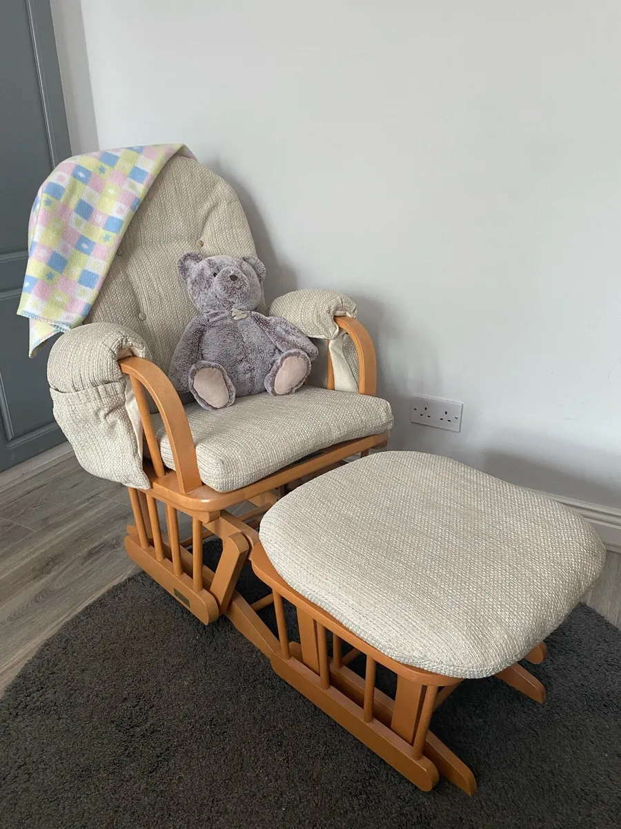 Dutailer nursing chair and footstool - Image 2