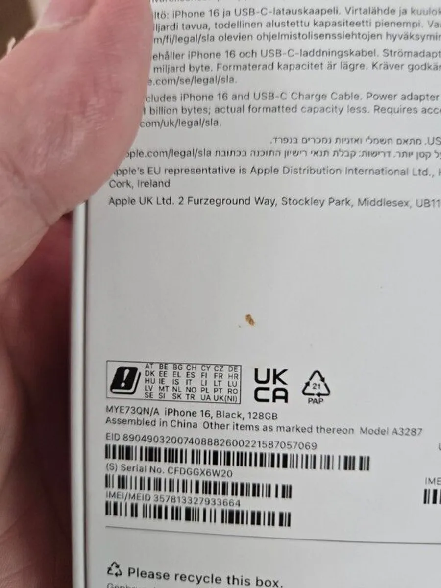 IPhone 16 Black 128GB Sim Free Brand New Apple Warranty 1 year Activation - Image 2