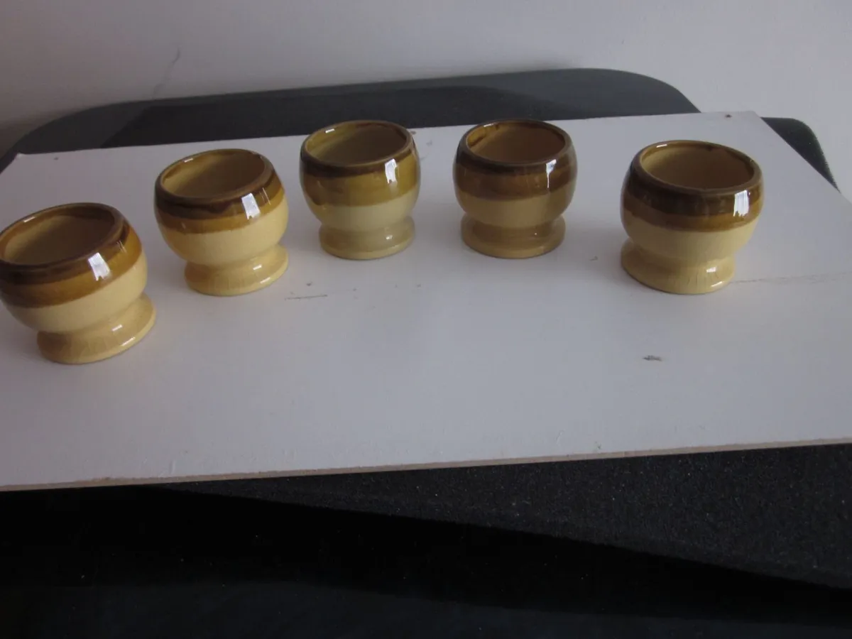 TG Green "Granville" Stoneware Glazed Egg Cups X5 - Image 1