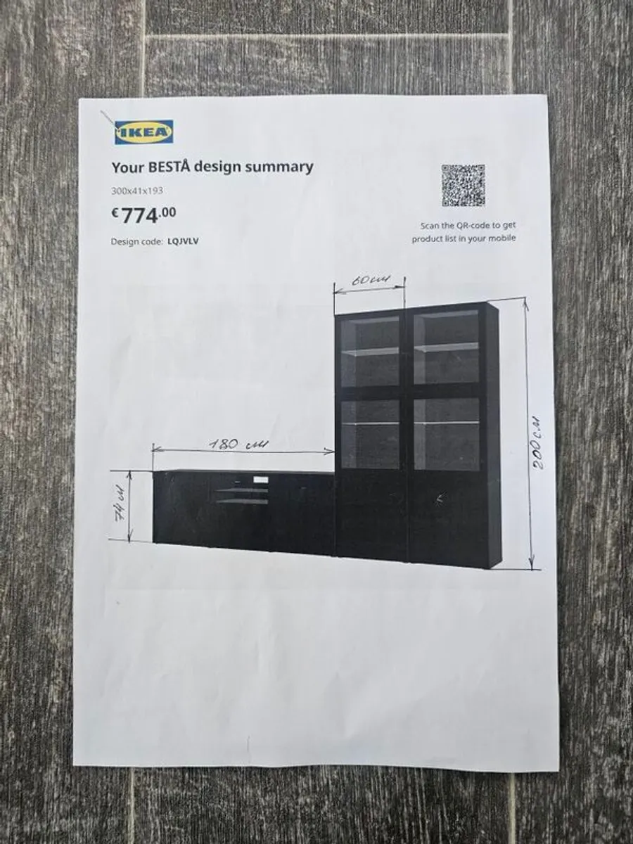 IKEA BESTA storages & TV units. Two tall display cabinets with glass doors. - Image 1