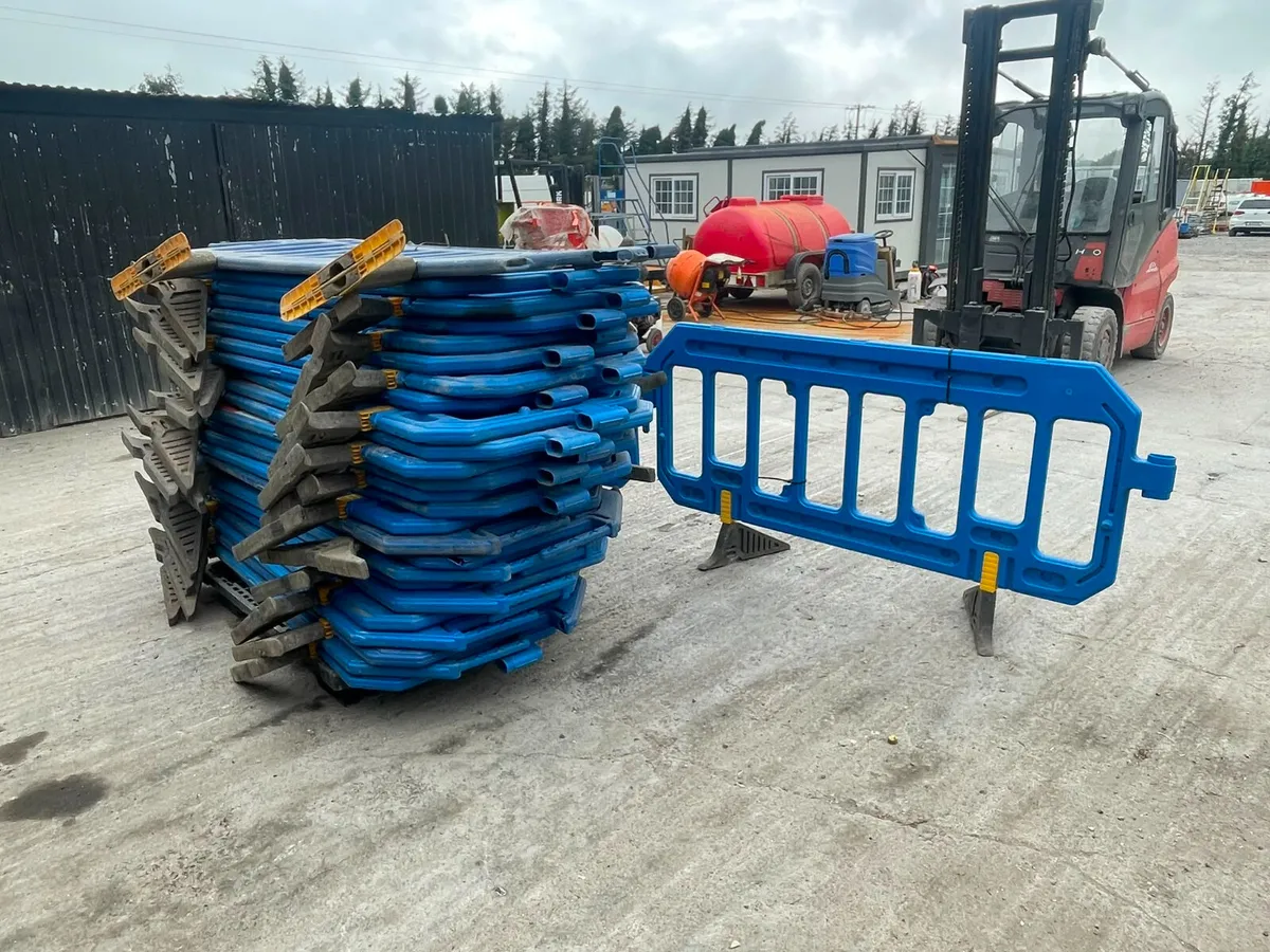 Blue plastic pedestrian safety barriers - Image 3