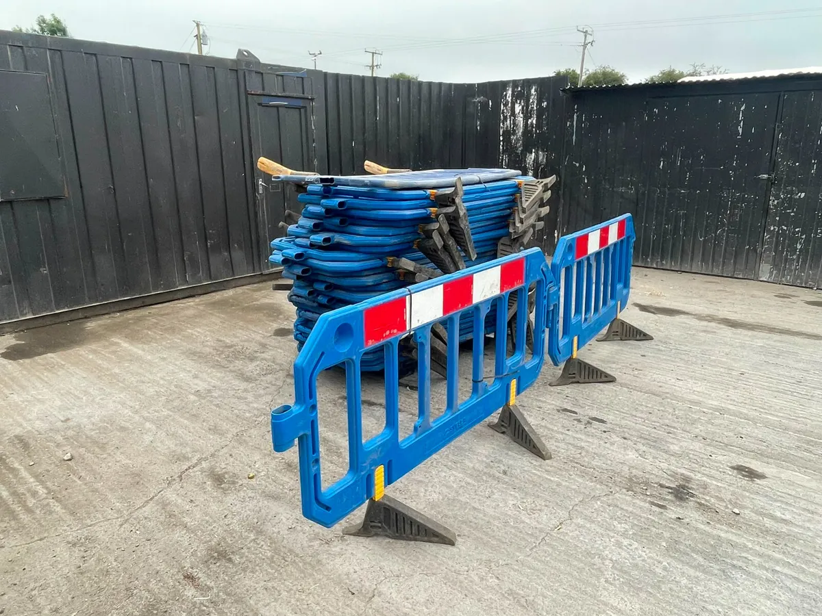 Blue plastic pedestrian safety barriers - Image 4