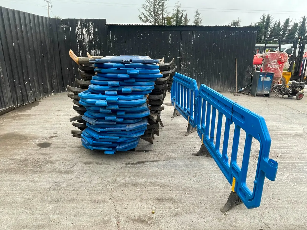 Blue plastic pedestrian safety barriers - Image 2