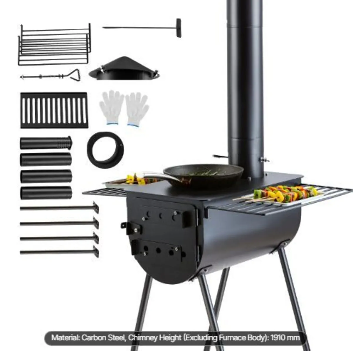 Wood Stove, 3 m, Alloy Steel Camping Tent Stove - Image 3