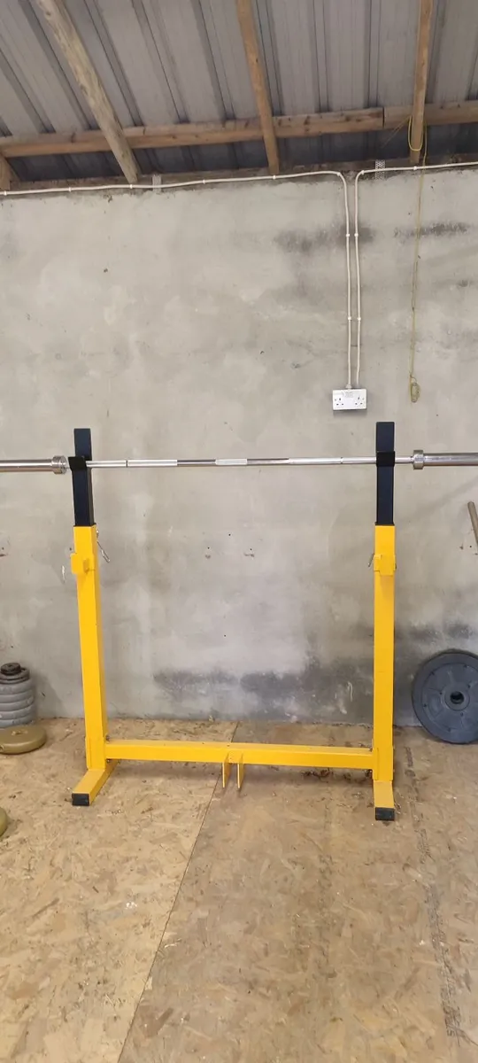 Adjustable bench and squat rack with weights - Image 2