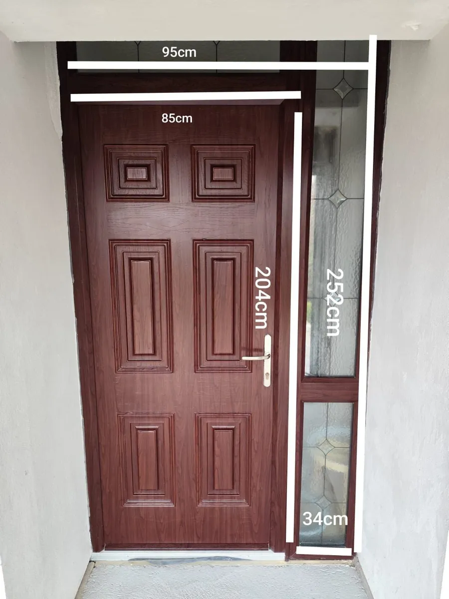 PVC Front Door with Side & Upper Window Panels - Image 2