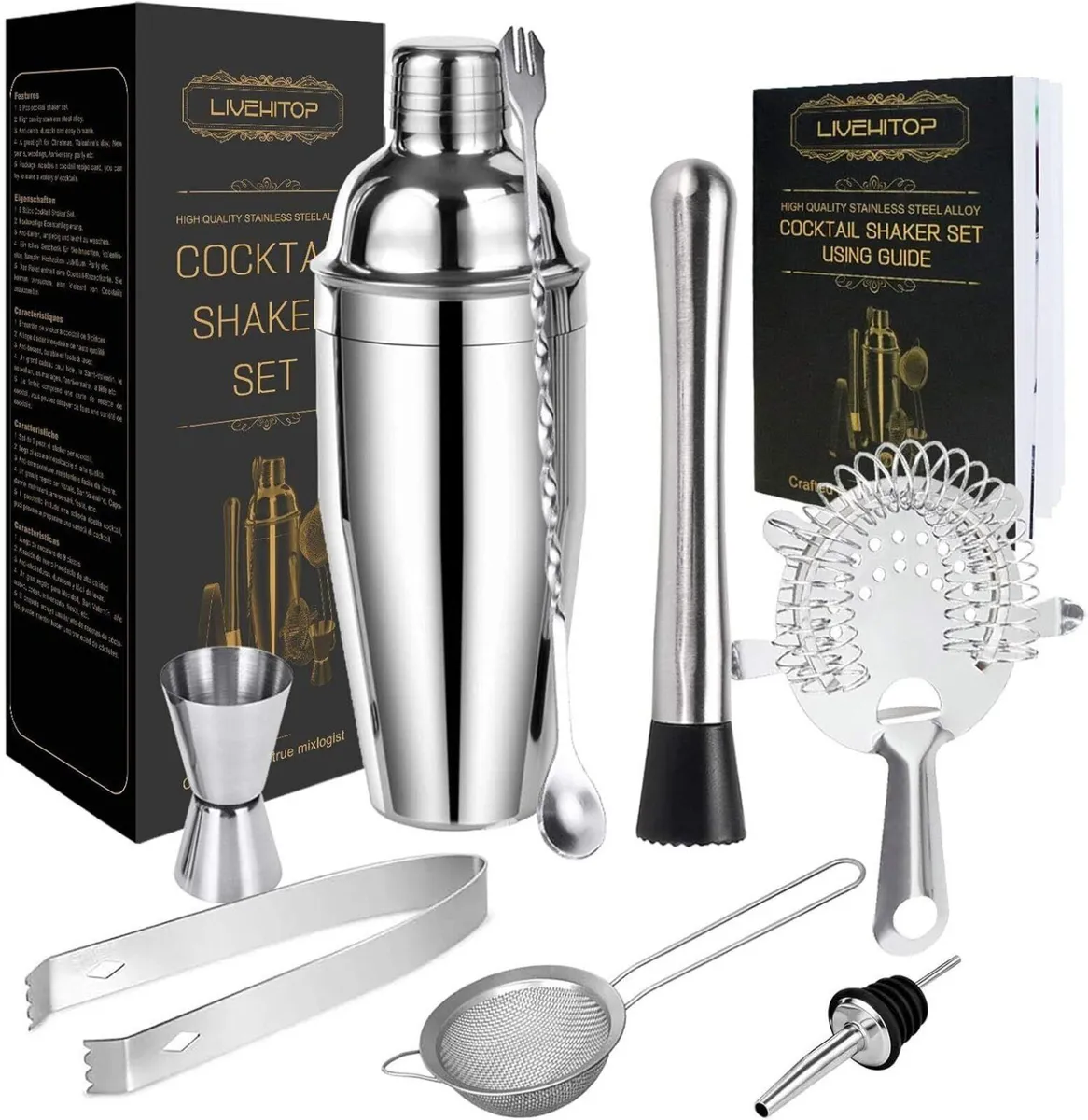 Cocktail Shaker Kit 12-Piece Set with Stand - Image 2