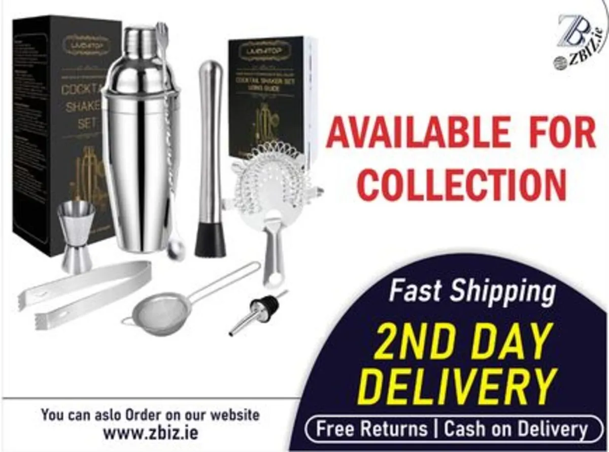 Cocktail Shaker Kit 12-Piece Set with Stand - Image 1