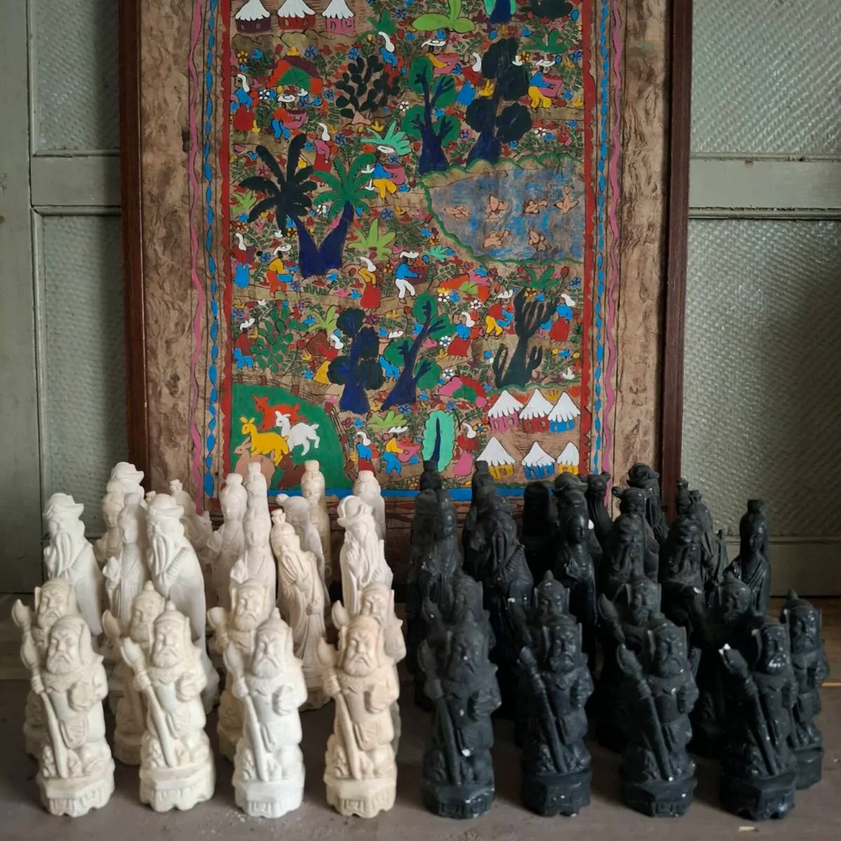 Vintage Chinese Figural Chess Pieces - Image 1