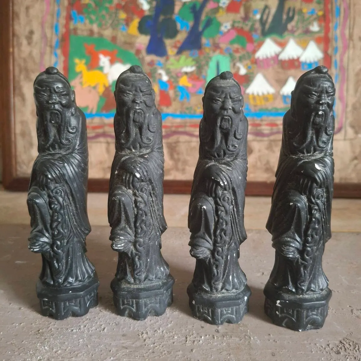 Vintage Chinese Figural Chess Pieces - Image 3