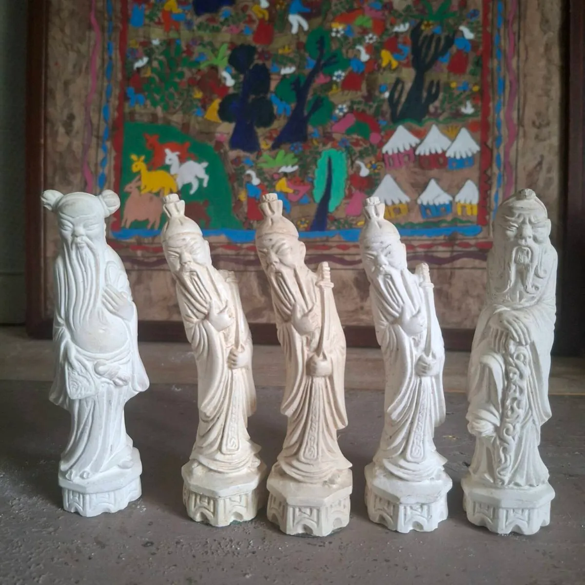 Vintage Chinese Figural Chess Pieces - Image 4