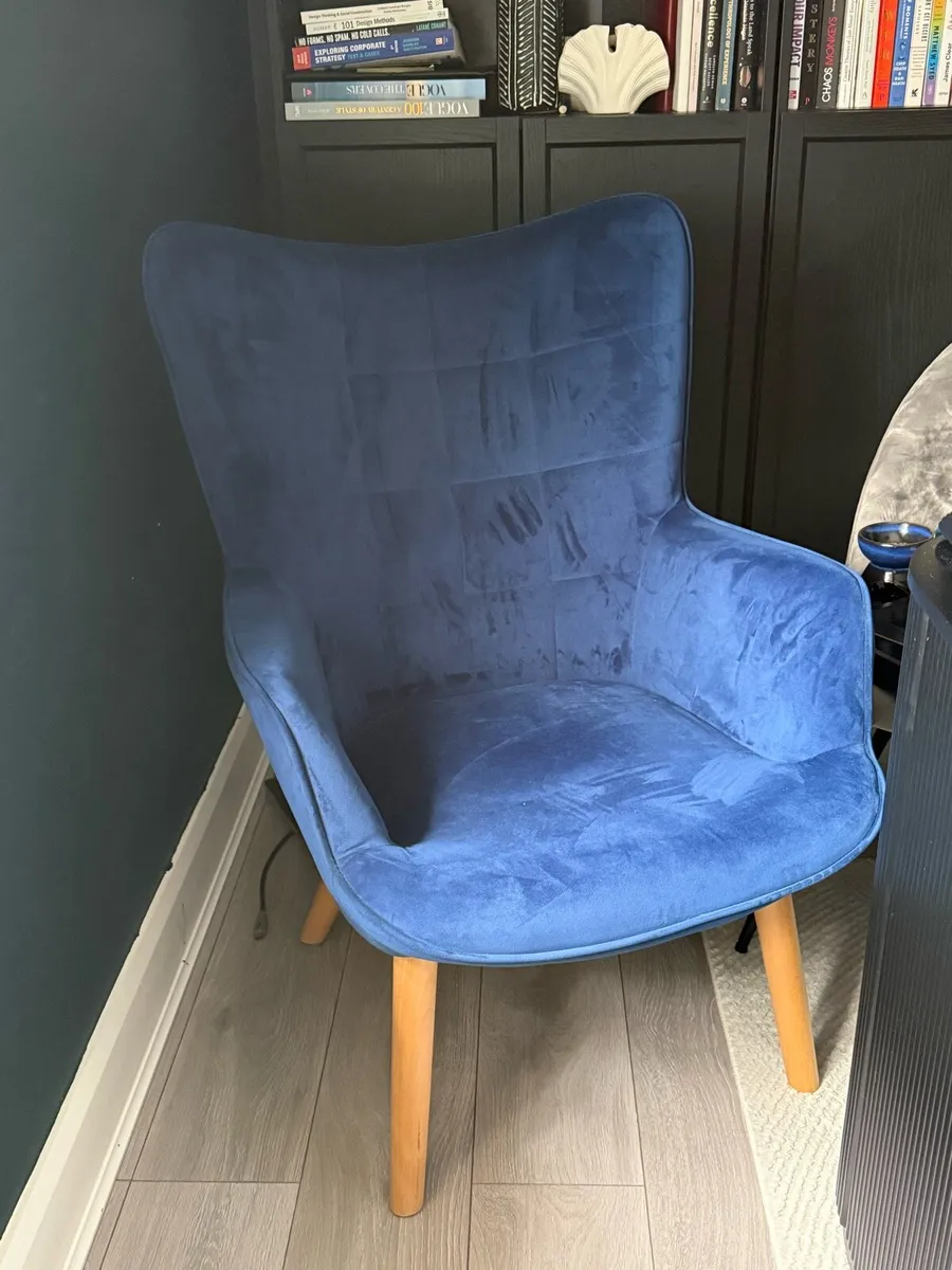 Blue Velvet Armchair - perfect condition