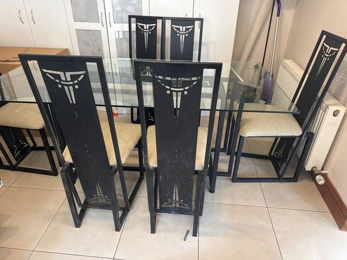 Glass table and 6 Chairs - Image 3