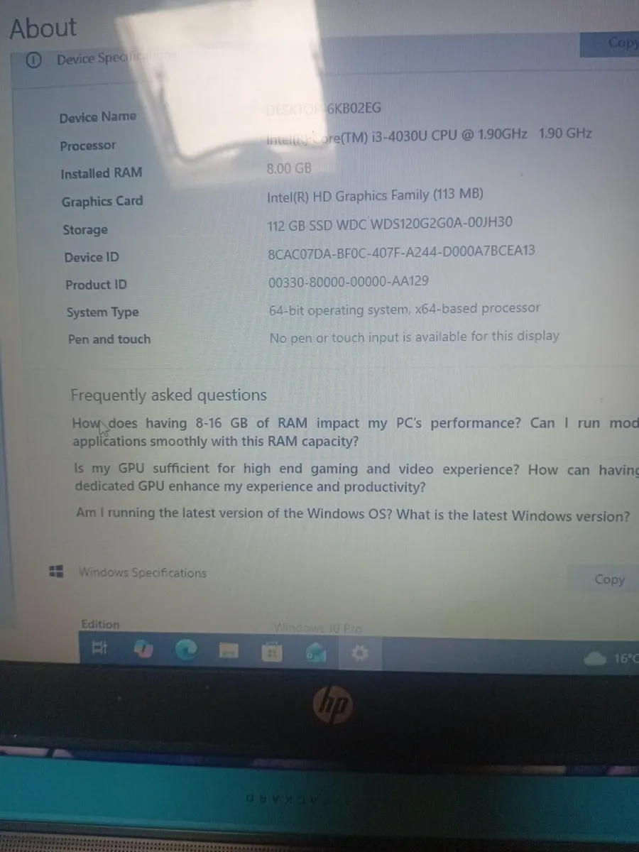 Hp laptop - Image 1