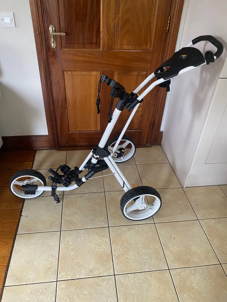 POWAKADDY 3 Wheel Push Trolley & Brake As New - Image 1