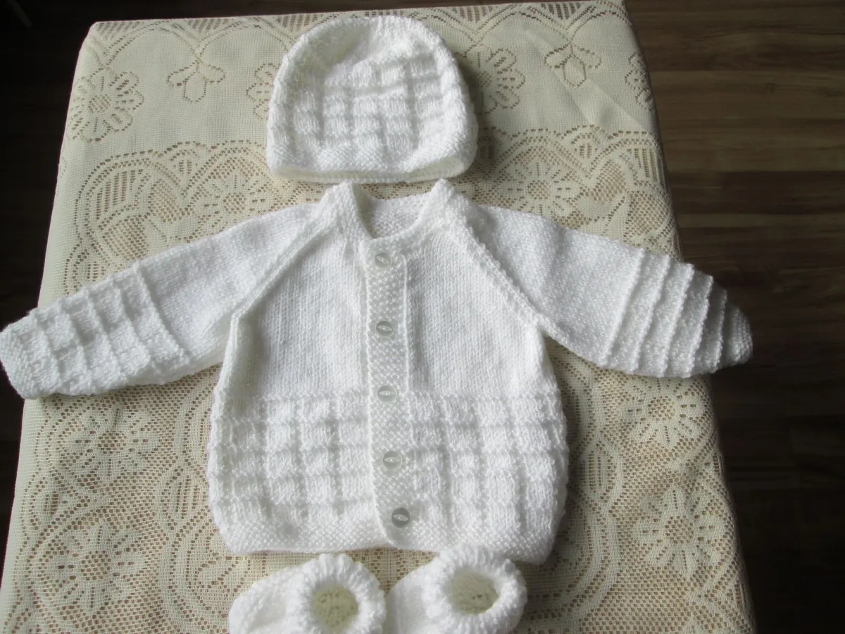 Hand knitted Baby Cardigans hats & booties. - Image 3