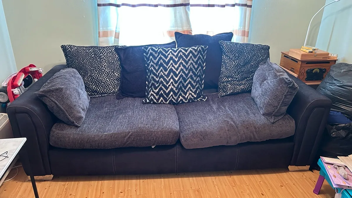 Black 4 seater sofa - Image 1