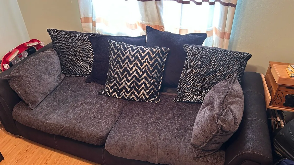 Black 4 seater sofa - Image 4