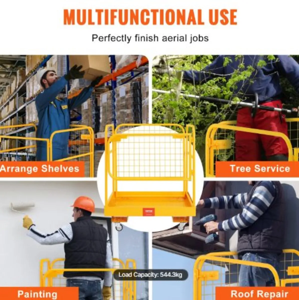 Forklift Safety Cage, 544.3 kg Load Capacity,91.4 - Image 4