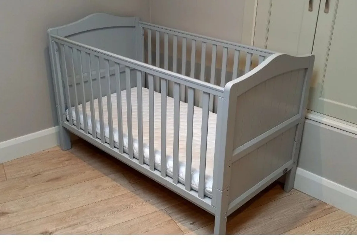 Babylo Ella Grey Cot Bed - Image 1