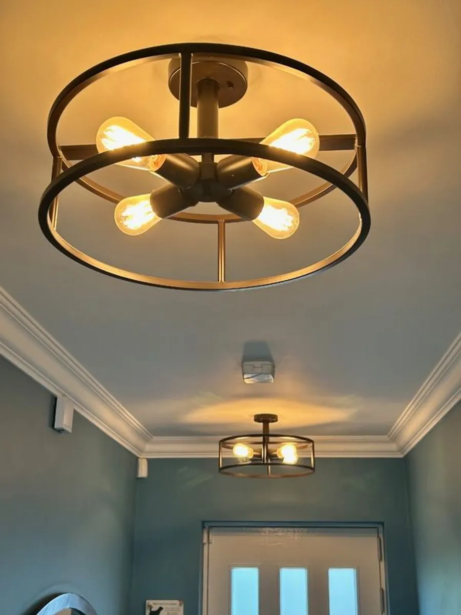 Quoizel industrial style ceiling light - black finish - Image 1