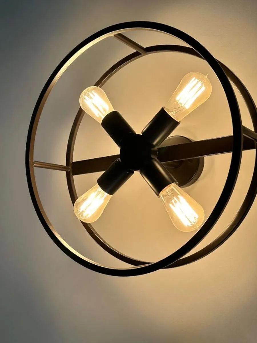 Quoizel industrial style ceiling light - black finish - Image 3