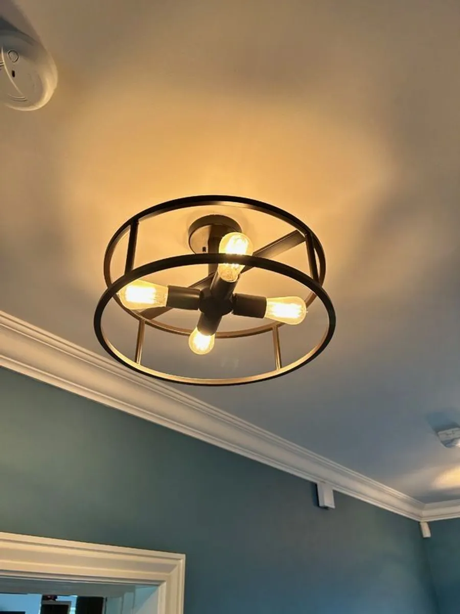 Quoizel industrial style ceiling light - black finish - Image 4