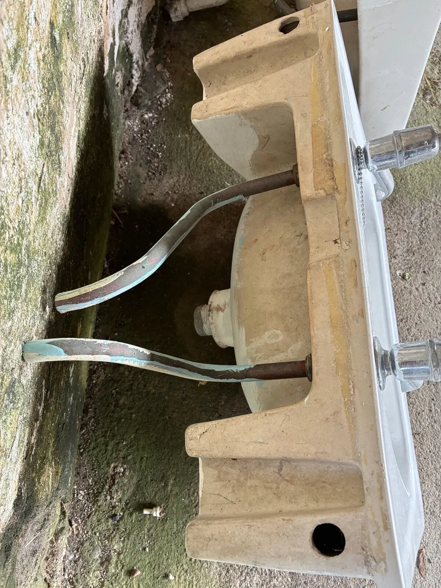 Vintage Ceramic Sinks with Original Taps – Pair - Image 3
