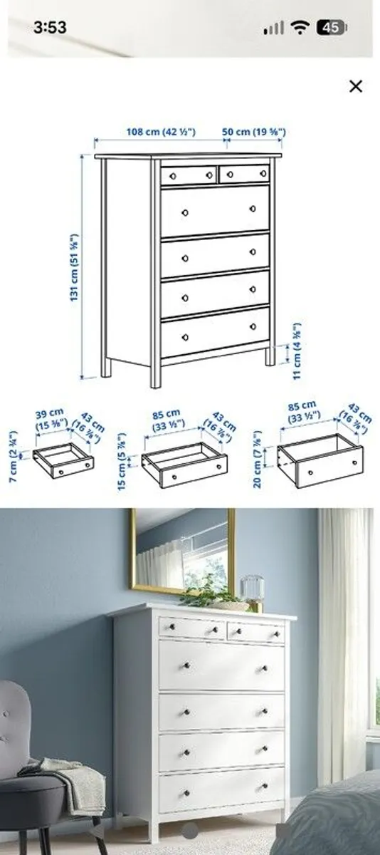 chest of 6 drawers - Image 2
