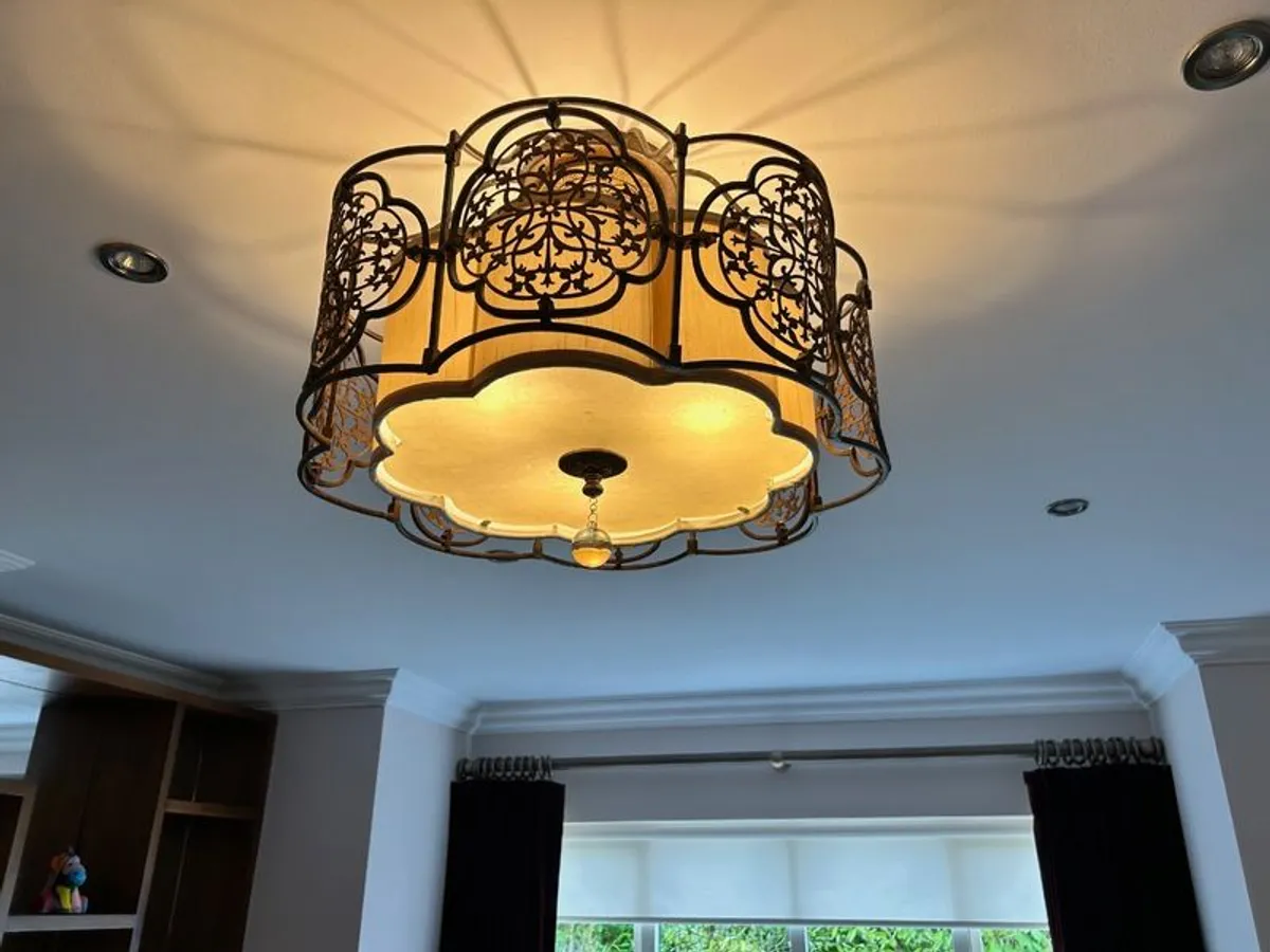Flambeau 3 Light Bronze Semi Flush Ceiling Light - Image 1