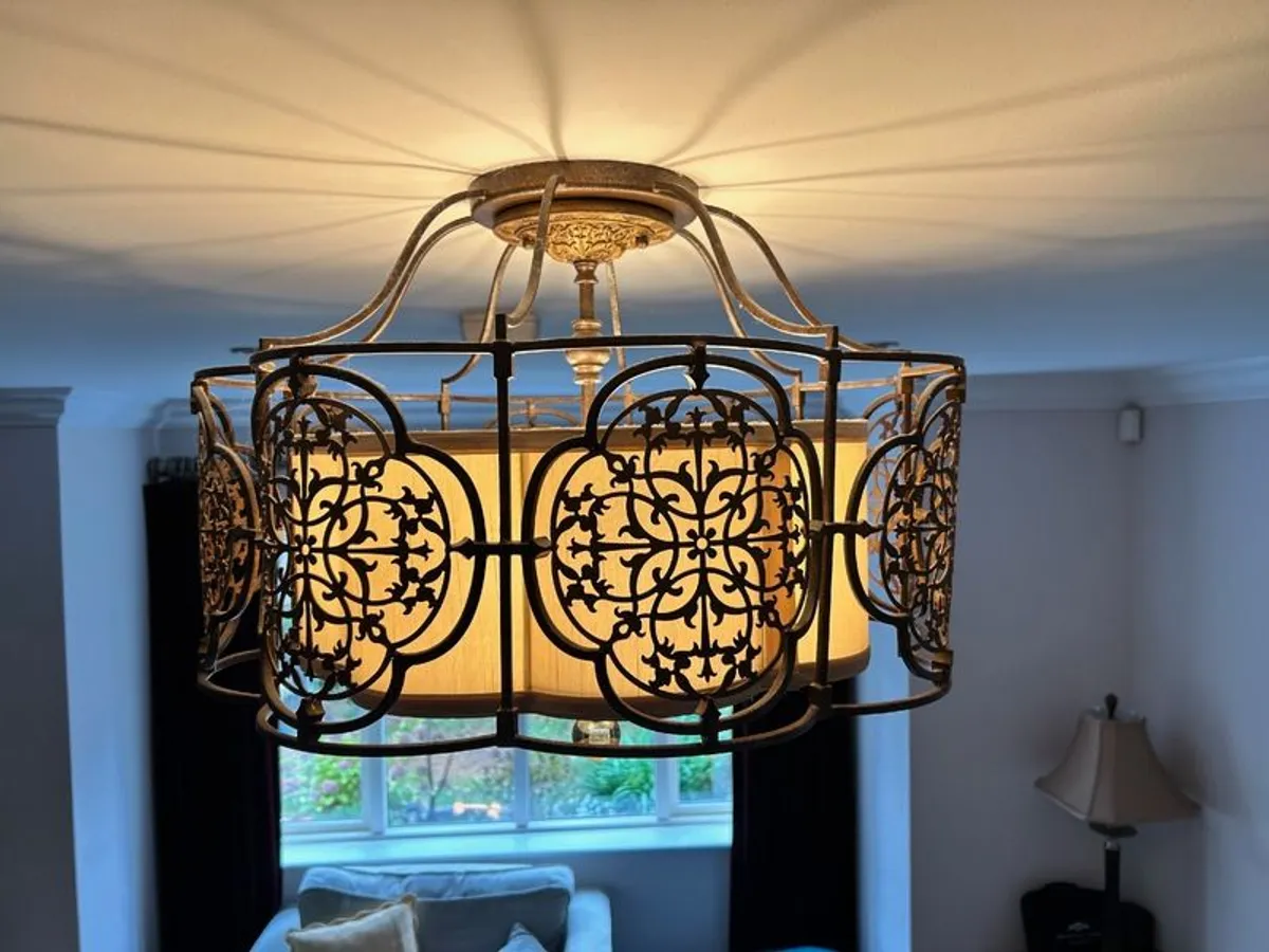 Flambeau 3 Light Bronze Semi Flush Ceiling Light - Image 3