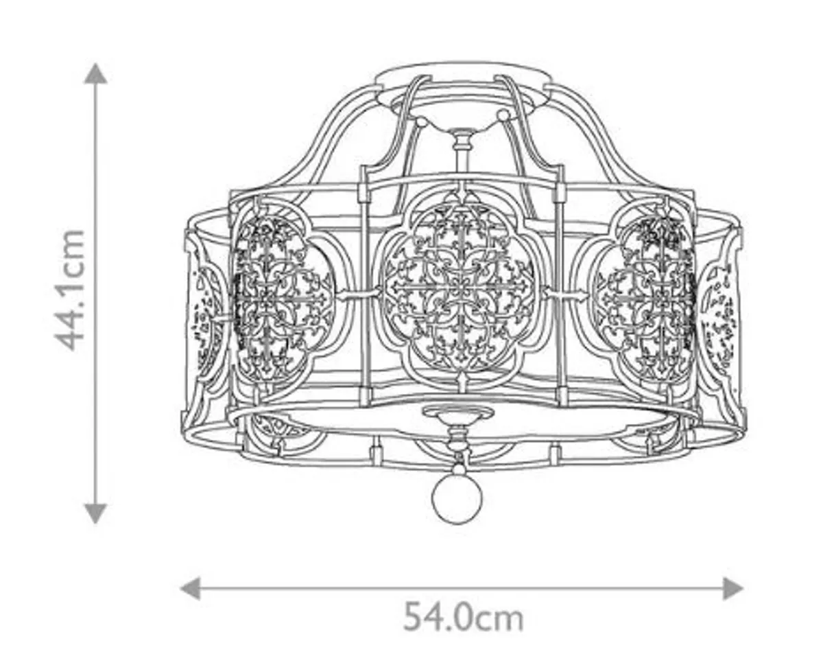 Flambeau 3 Light Bronze Semi Flush Ceiling Light - Image 4