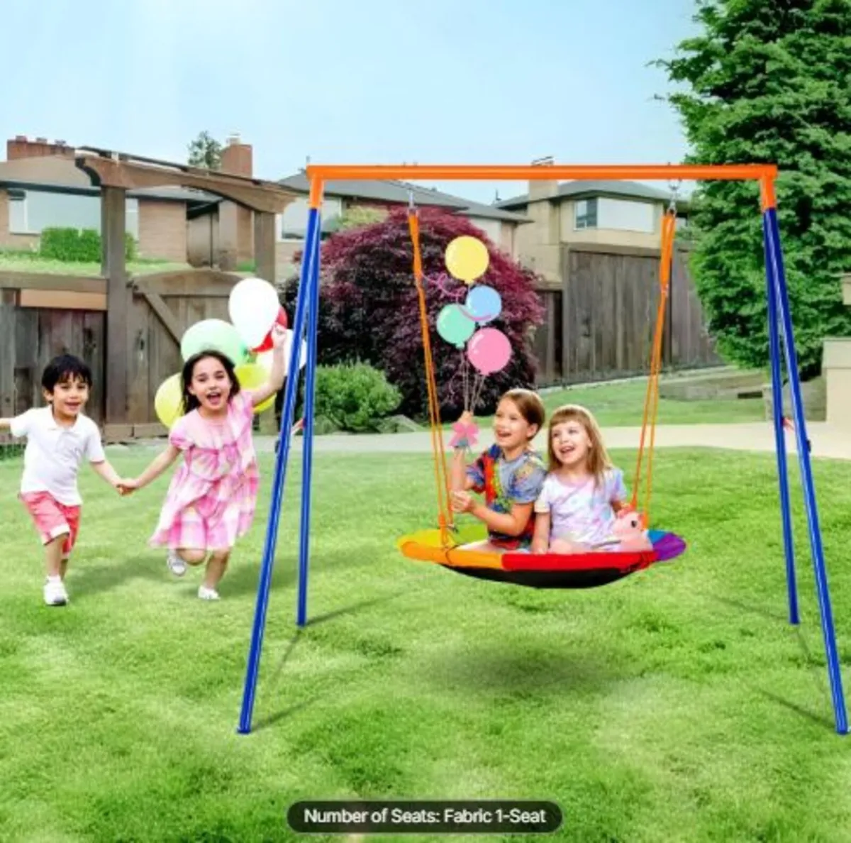 Swing Sets for Backyard,440lbs Load Capacity Swing - Image 1