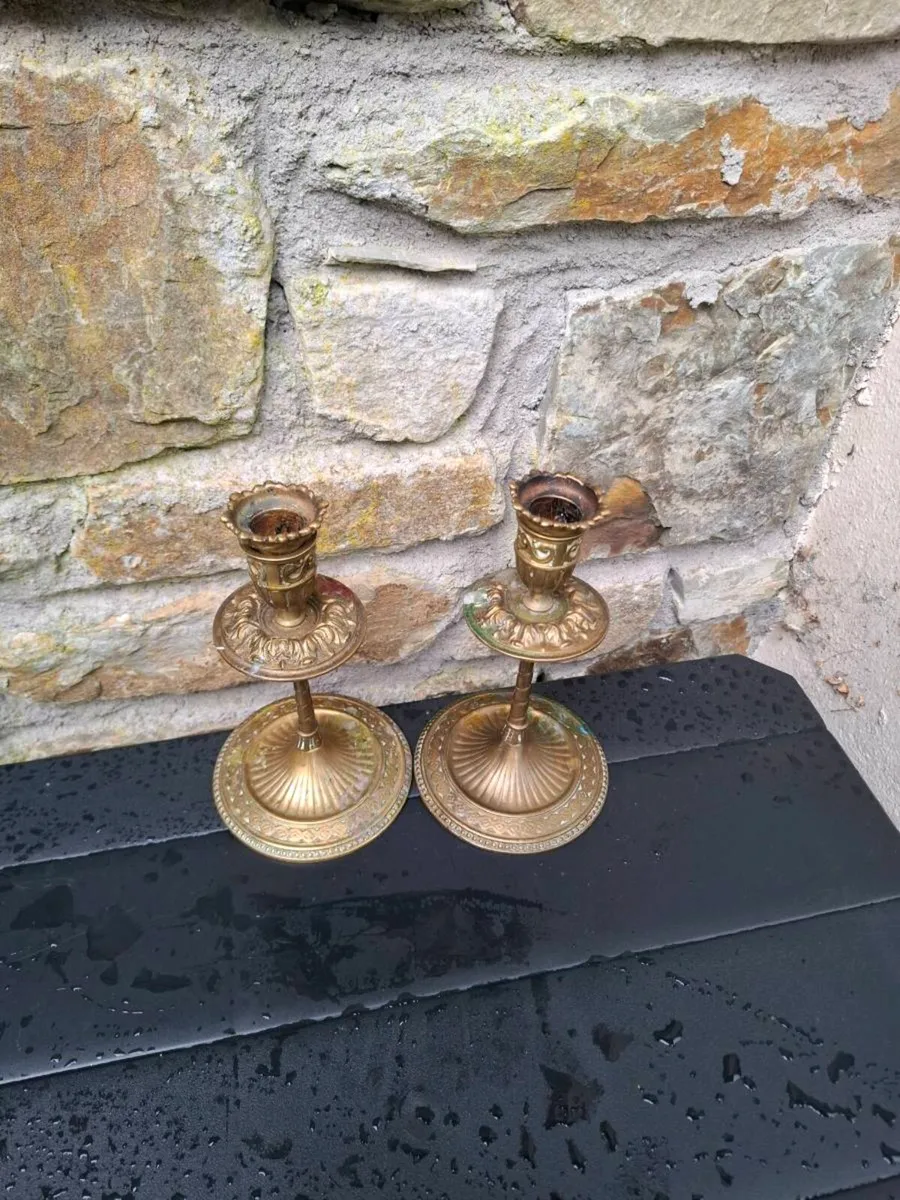 Pair of brass candles holder - Image 2